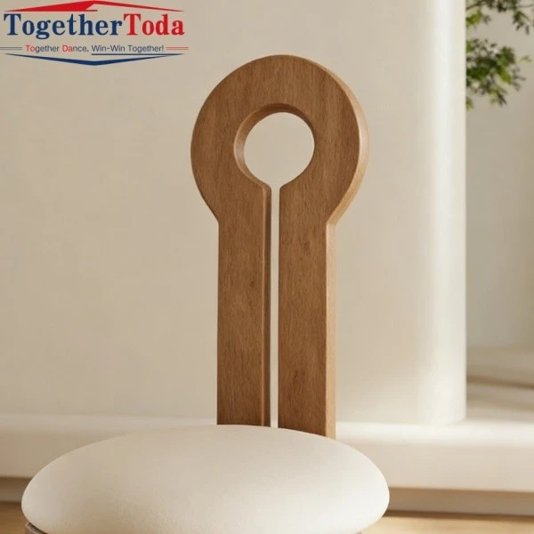 Wood Fabric Dining Chairs Fabric Texture Close‑up